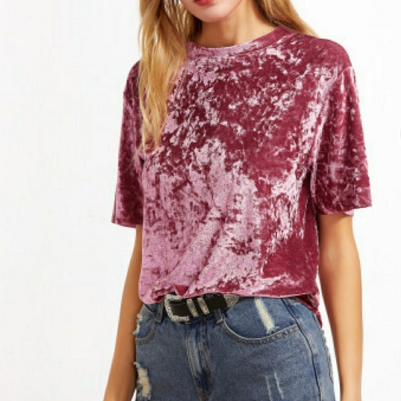 Crushed Velvet Tee Style Top - Picture 4 of 6